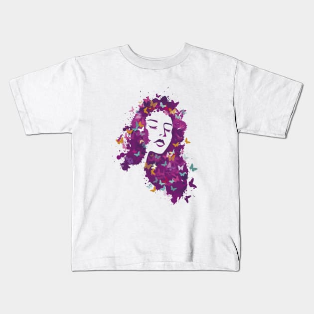 Butterfly woman Kids T-Shirt by hbgarcez